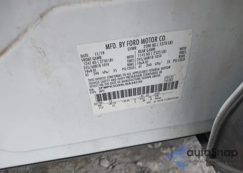 2020 Ford Edge Se z USA, uszkodzony, nr VIN 2FMPK3G99LBA34130